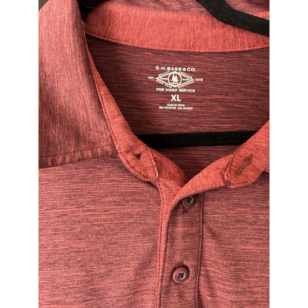 C H Bass men’s polo size extra large burgundy color - Picture 2 of 3